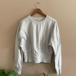 Athleta Retroterry Cropped Sweatshirt - Women's Medium - Gray